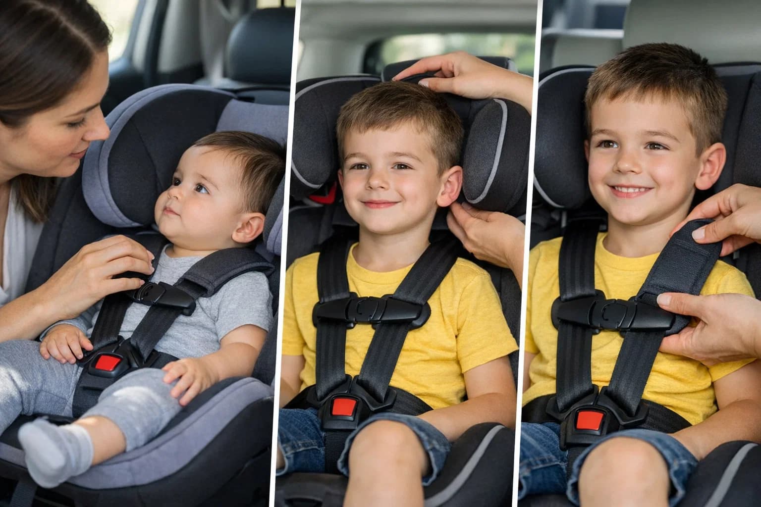 Cách điều chỉnh tựa đầu và dây vai ghế ô tô chuẩn theo sự phát triển của bé