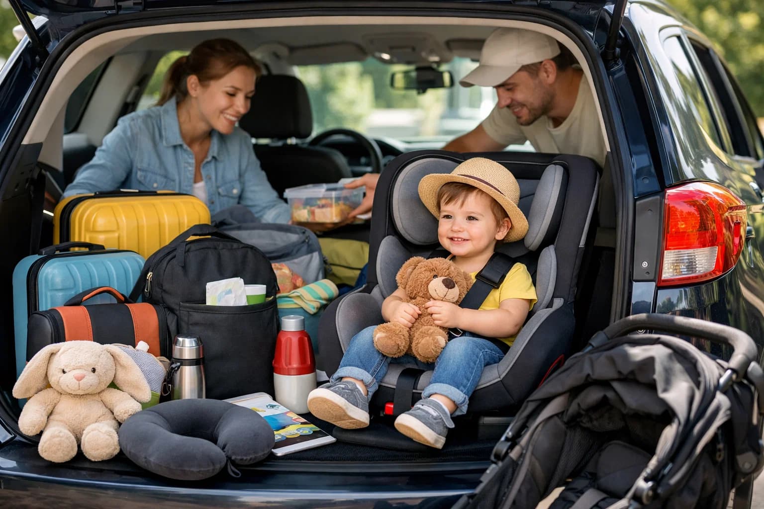 Top 10 vật dụng không thể thiếu khi đưa bé đi chơi xa bằng ô tô