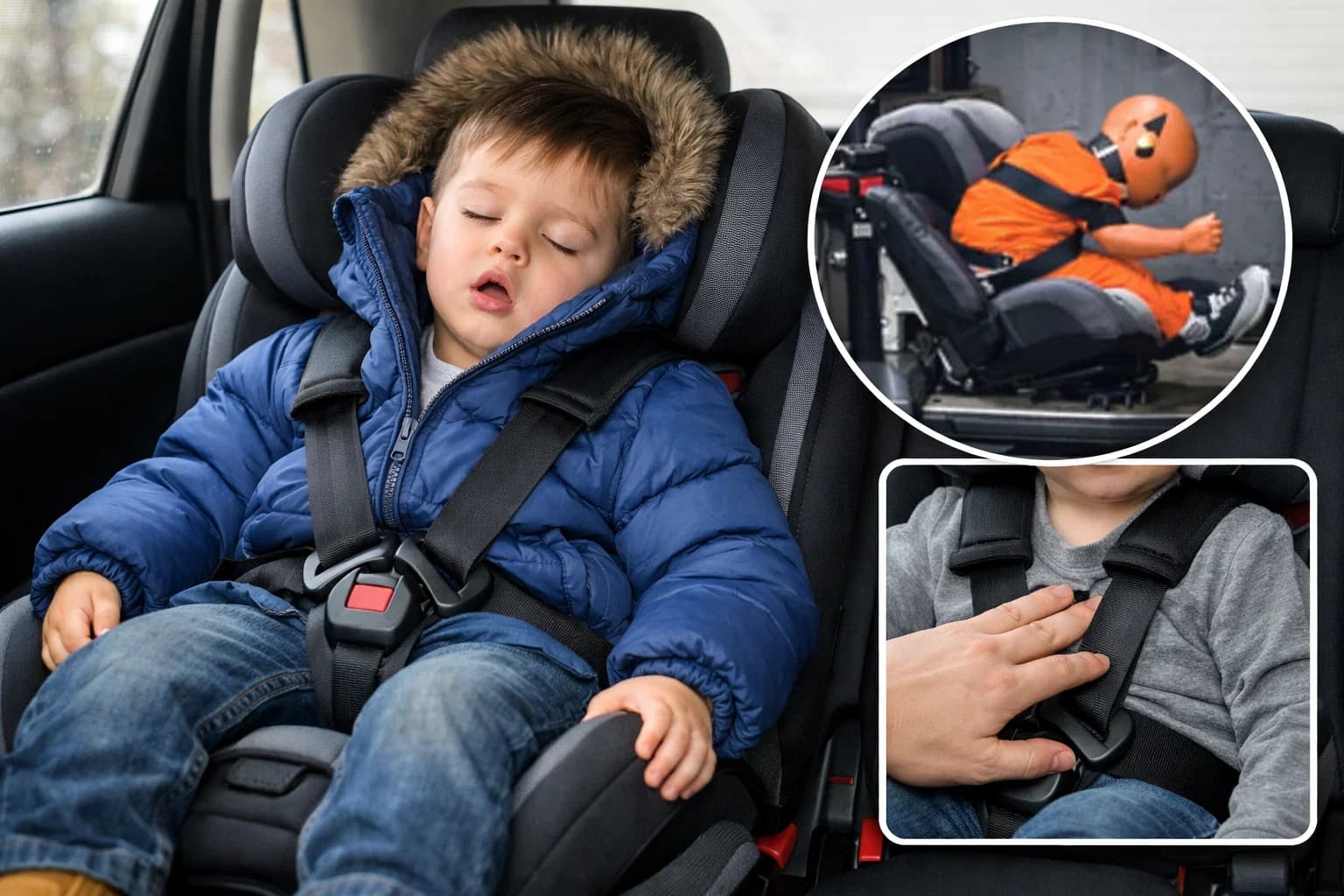 Có nên mặc áo khoác dày cho bé khi ngồi ghế ô tô? Cảnh báo nguy hiểm