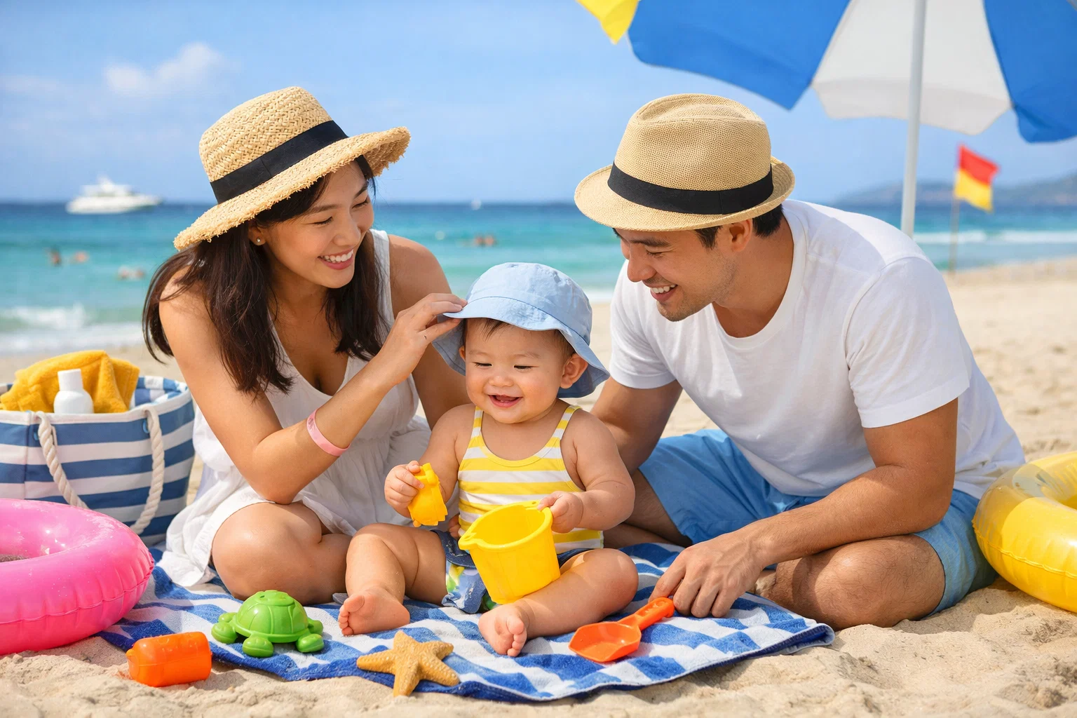 Kinh nghiệm đưa bé đi biển lần đầu: Cẩm nang an toàn cho cha mẹ