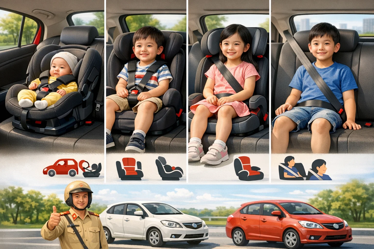 Luật giao thông về việc sử dụng ghế ô tô cho trẻ em tại Việt Nam (Cập nhật mới nhất 2026)