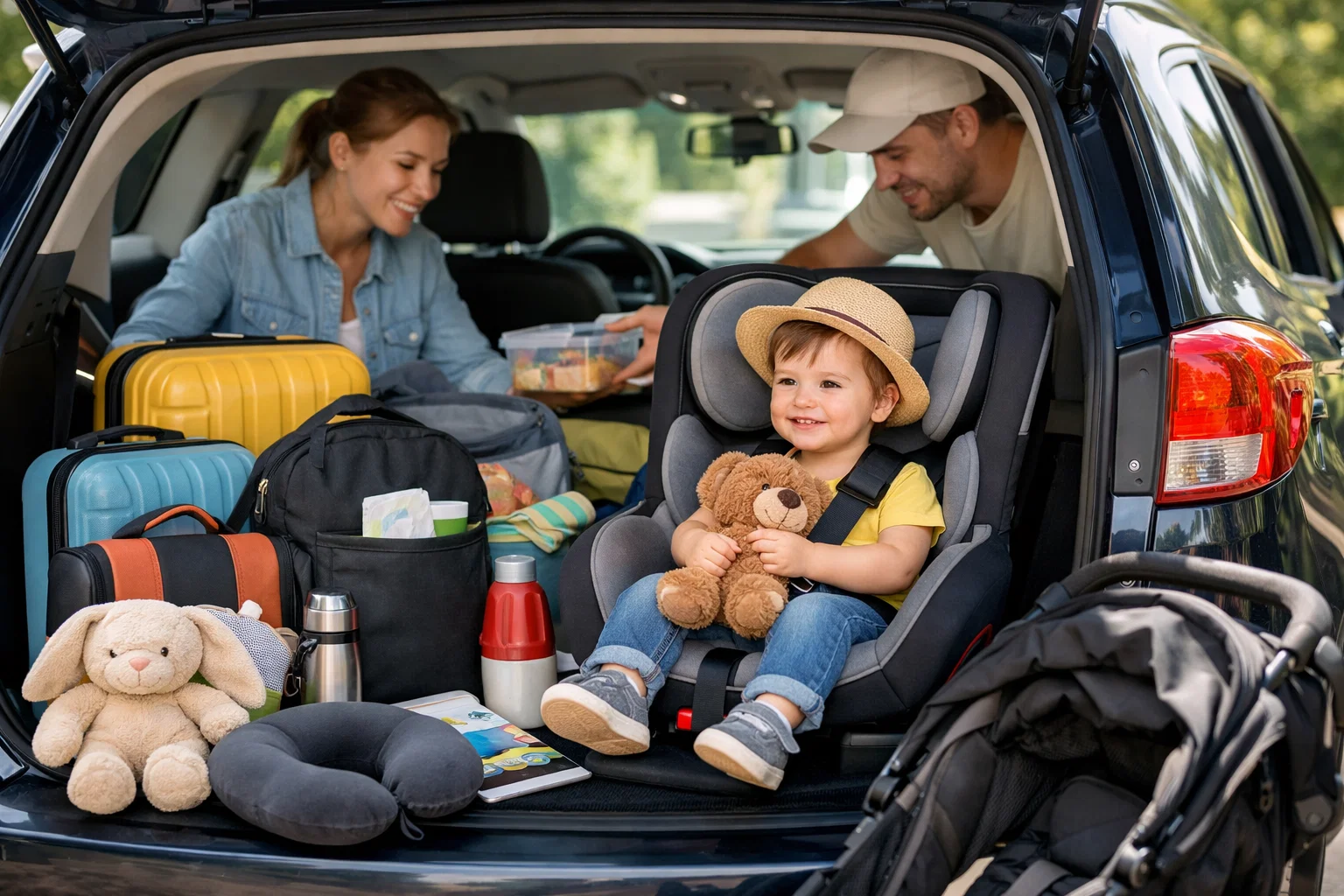 Top 10 vật dụng không thể thiếu khi đưa bé đi chơi xa bằng ô tô
