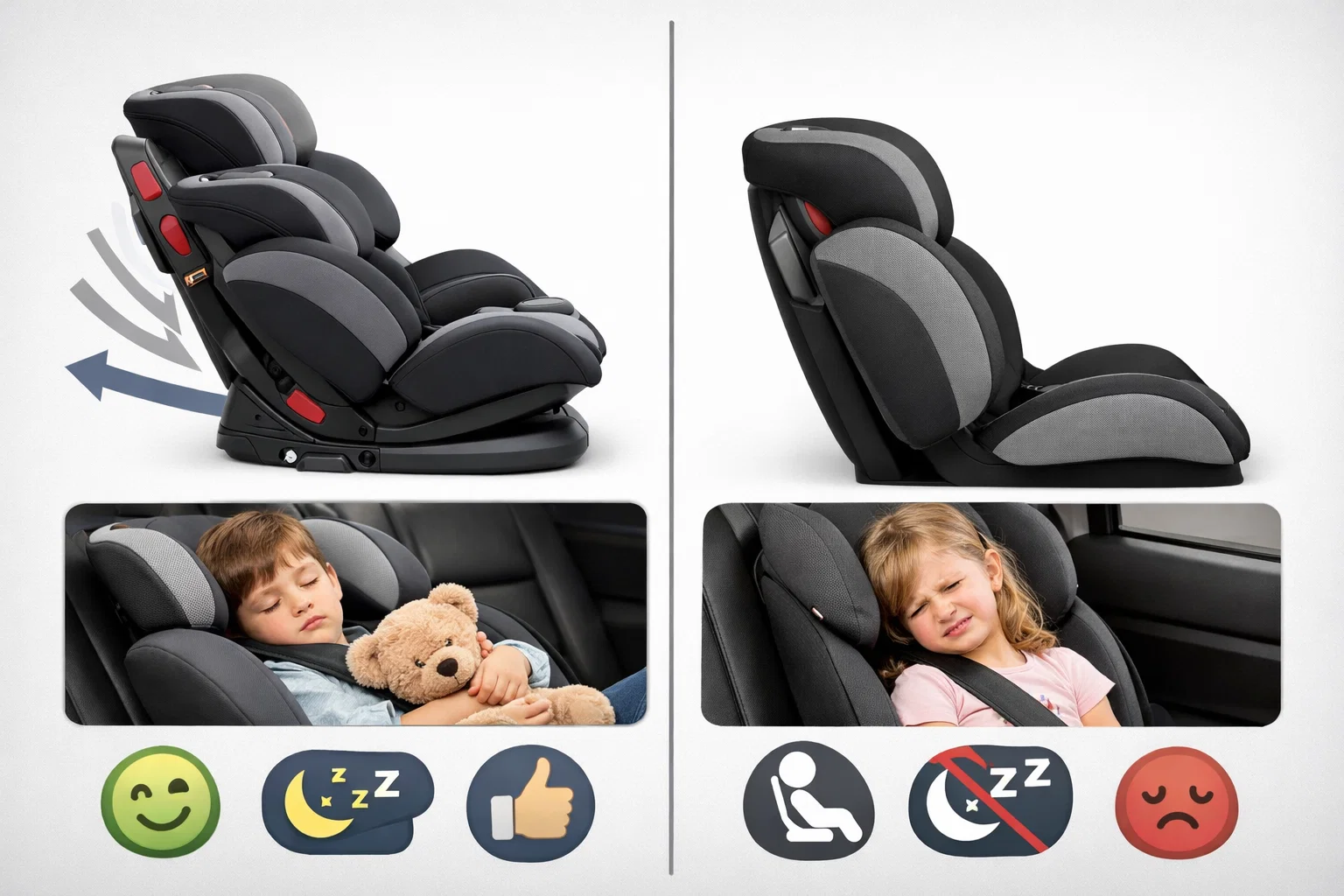 So Sánh Ghế Ô Tô Ngả Lưng Đa Cấp vs Ngả Lưng Cố Định: Lựa Chọn Nào Tốt Cho Bé?