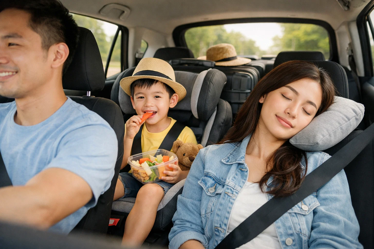 Bí kíp giúp bé ăn ngon, ngủ đúng giờ khi đi du lịch bằng ô tô